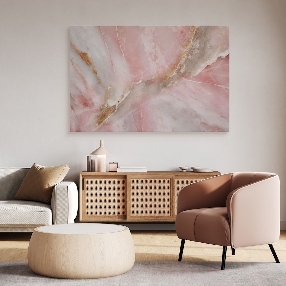Obraz Różowy Marmur Abstrakcja Imitacja Kamienia 120x80cm