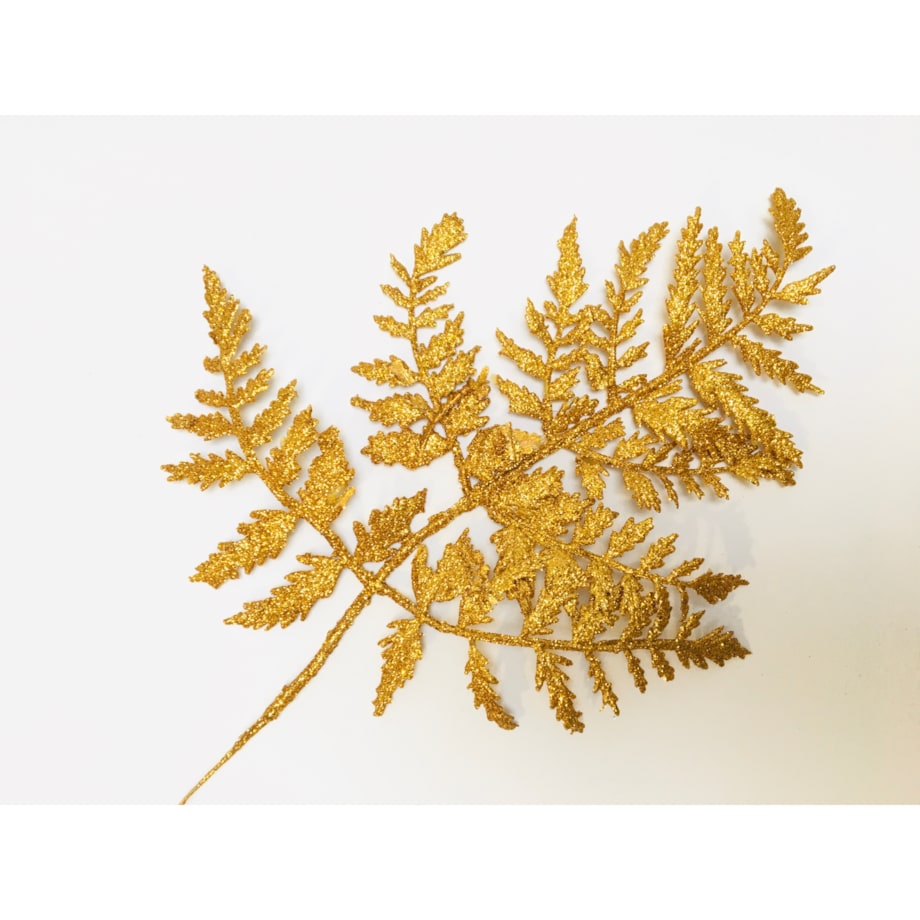 LIŚĆ paprotka brokatowy złoty GAŁĄZKA do dekorowania stroika święta choinka