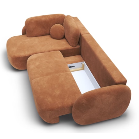 Nowoczesny Narożnik rozkładany OLIVIO II, lewy, pomarańczowy