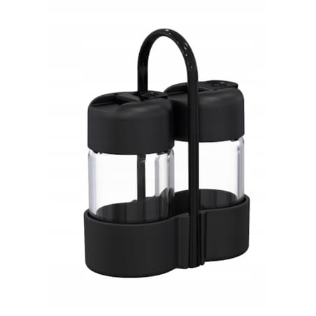 PRZYPRAWNIK na stół restauracji domu CZARNY solniczka pieprzniczka stojak