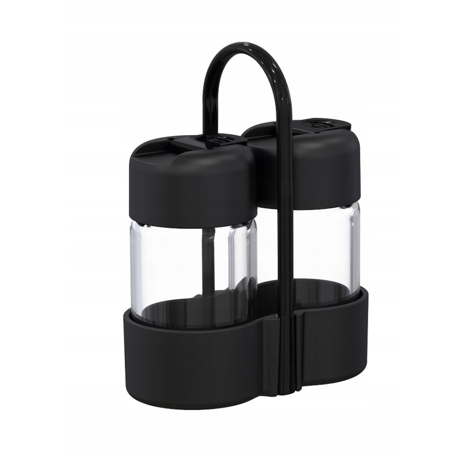 PRZYPRAWNIK na stół restauracji domu CZARNY solniczka pieprzniczka stojak