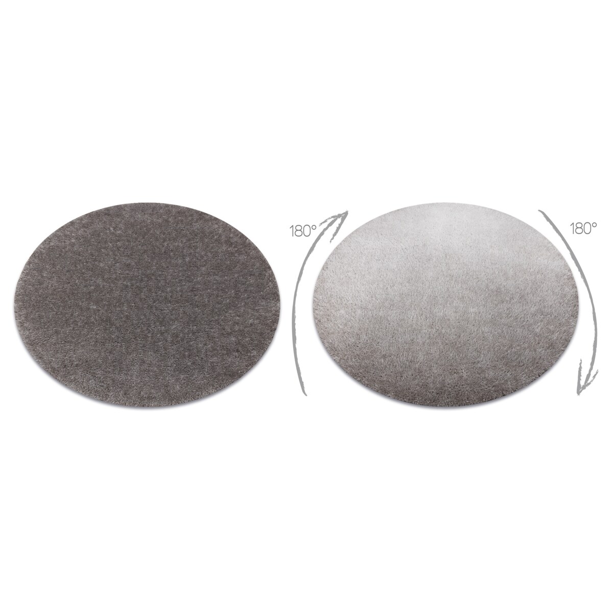 Dywan BUENOS koło 6646 shaggy jednolity, koło 120 cm