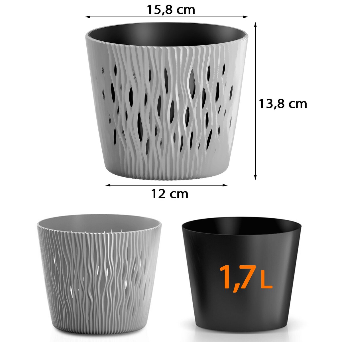 Doniczka Z Wkładem Osłonka Sandy Round 15,8 Cm