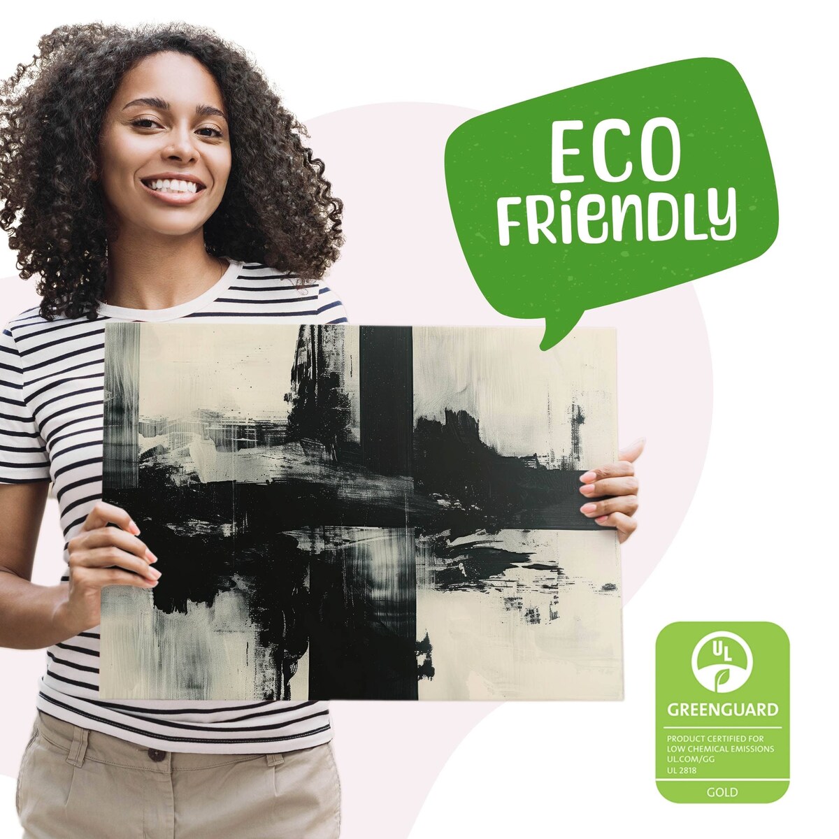 Obraz Canvas Do Salonu Sypialni Abstrakcja Czarny Wzór Akwarele 120x80cm