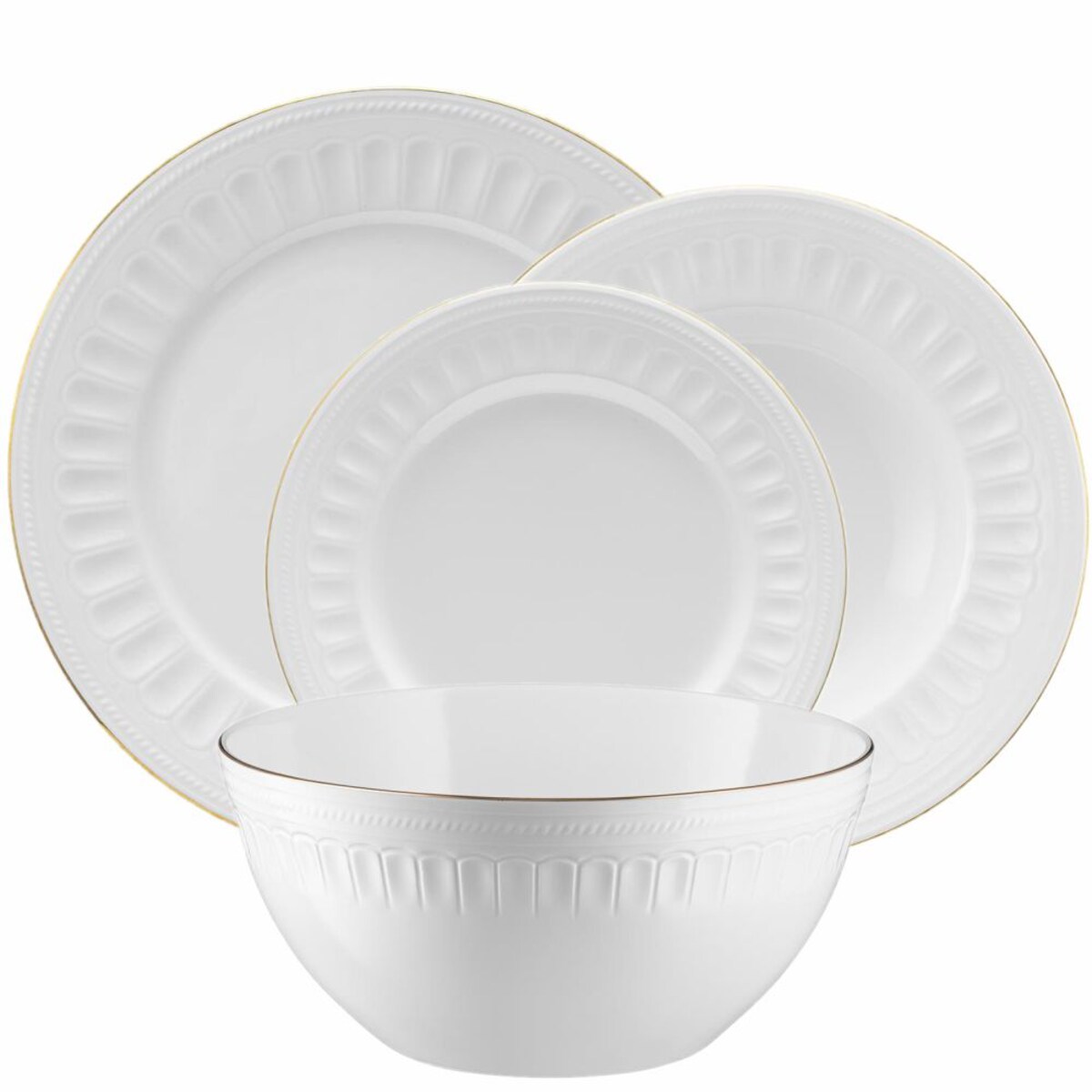 VILLA ITALIA Serwis obiadowy na 6 osób porcelanowy złota linia MESYNA GOLD