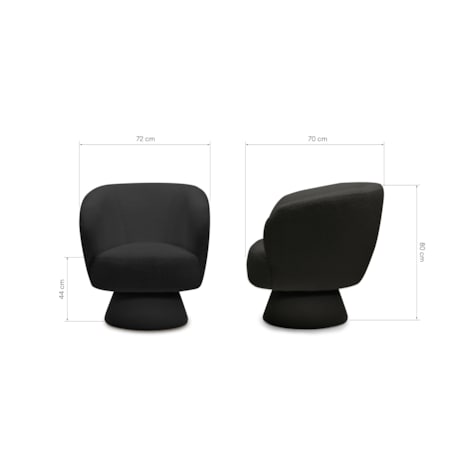 Fotel obrotowy czarny bouclé Nalf