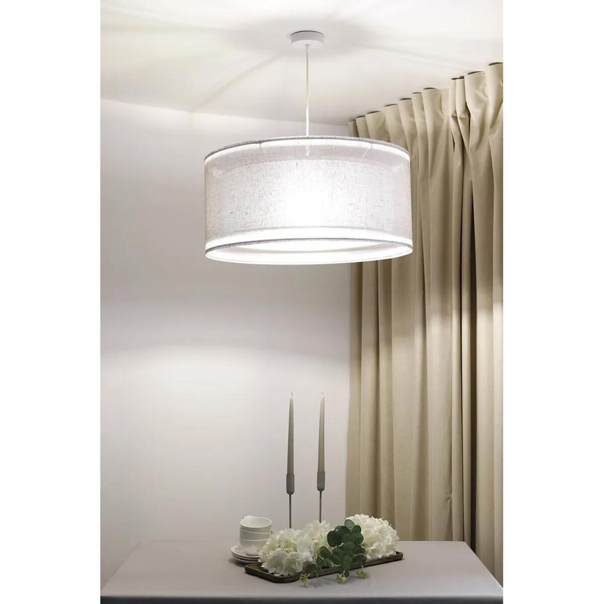 Lampa wisząca DUO LEN LIGHT 003-60 szara/srebrna