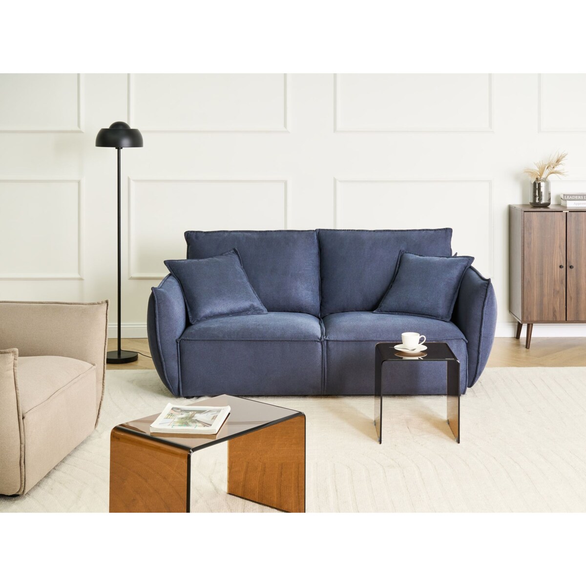 Sofa dla 3 osób KUNES Ciemnoniebieski