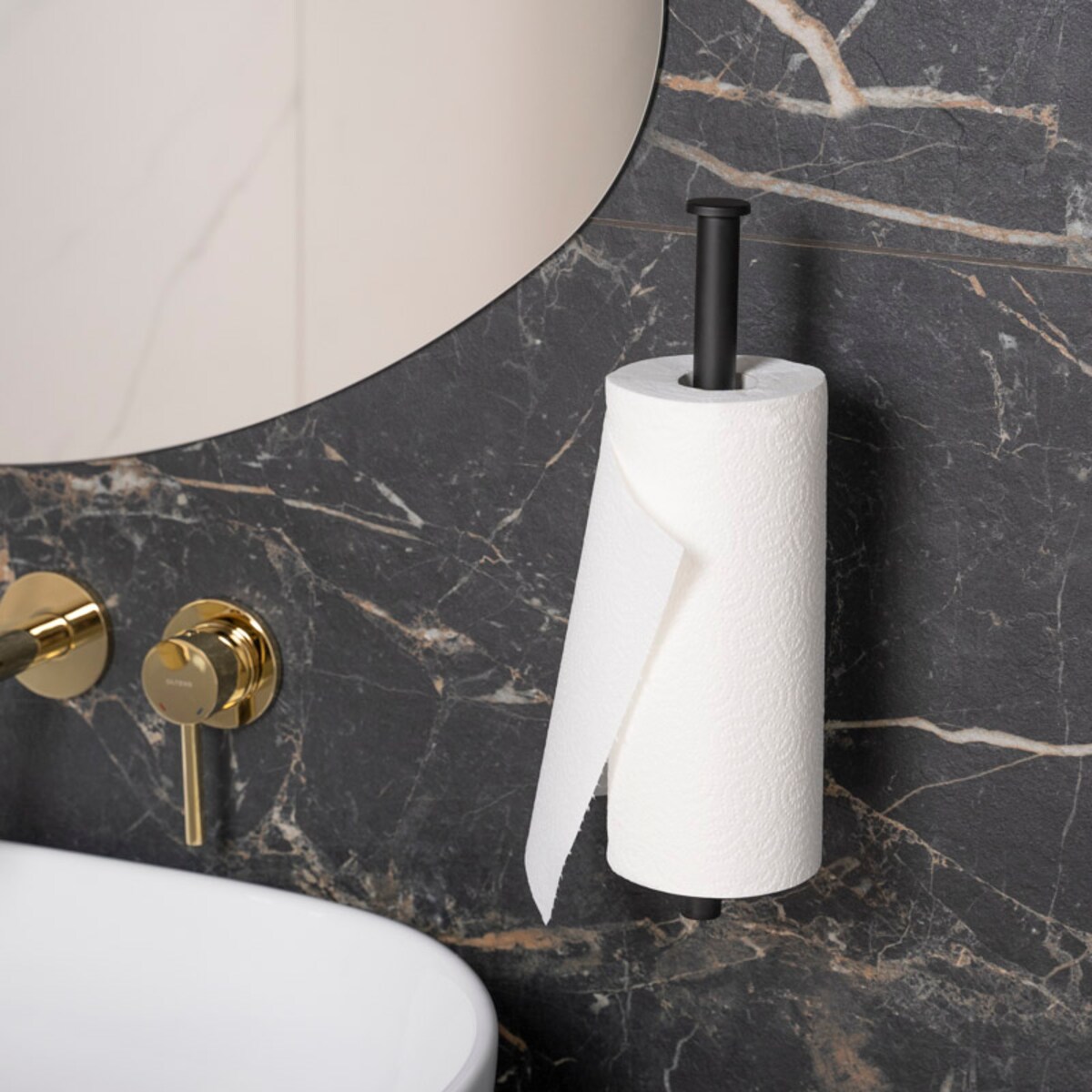 Wieszak uchwyt na ręcznik papierowy kuchenny czarny loft