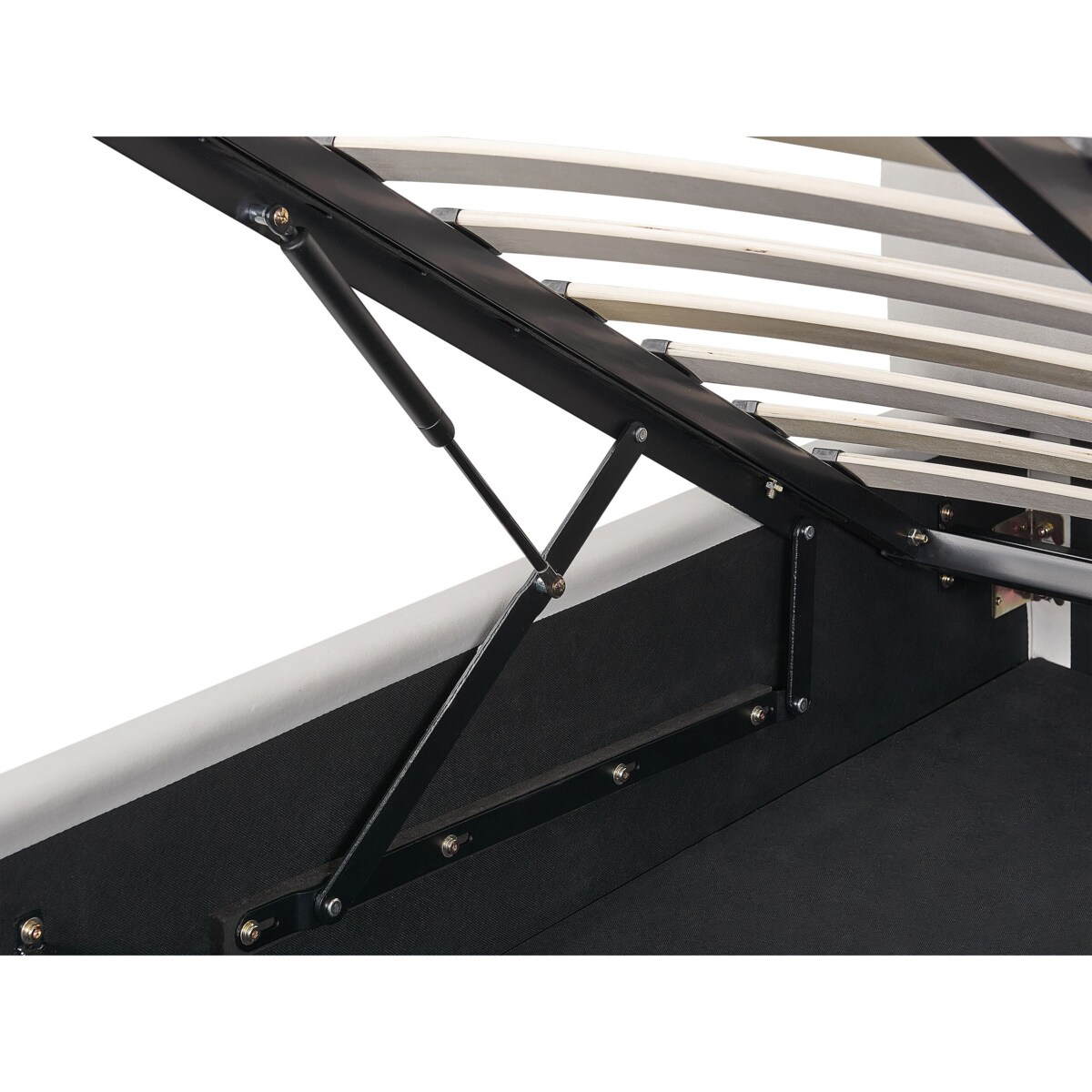 Łóżko z pojemnikiem welurowe 160 x 200 cm złamana biel BAJONNA