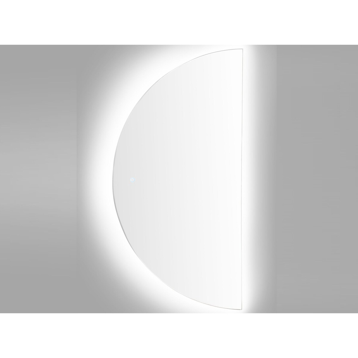 Półokrągłe lustro ścienne LED 60 x 120 cm srebrne LOUE