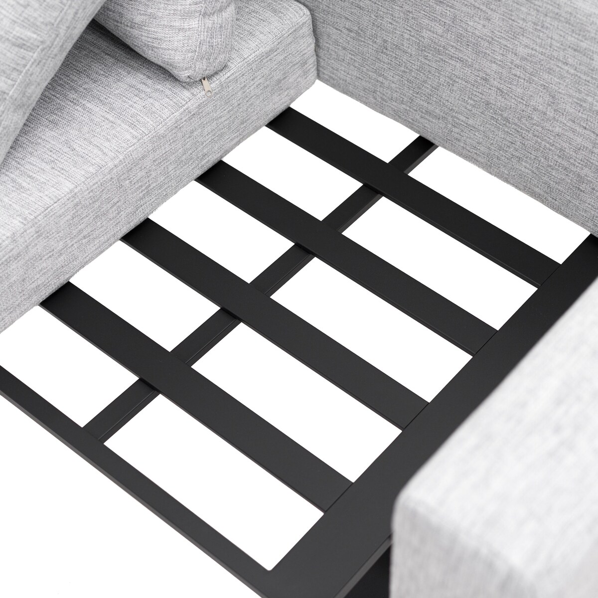 Meble ogrodowe nowoczesne luksusowe aluminiowe MARABELLA szaro drewniane