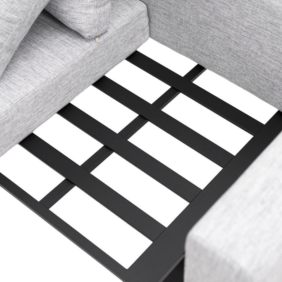 Meble ogrodowe nowoczesne luksusowe aluminiowe MARABELLA szaro drewniane