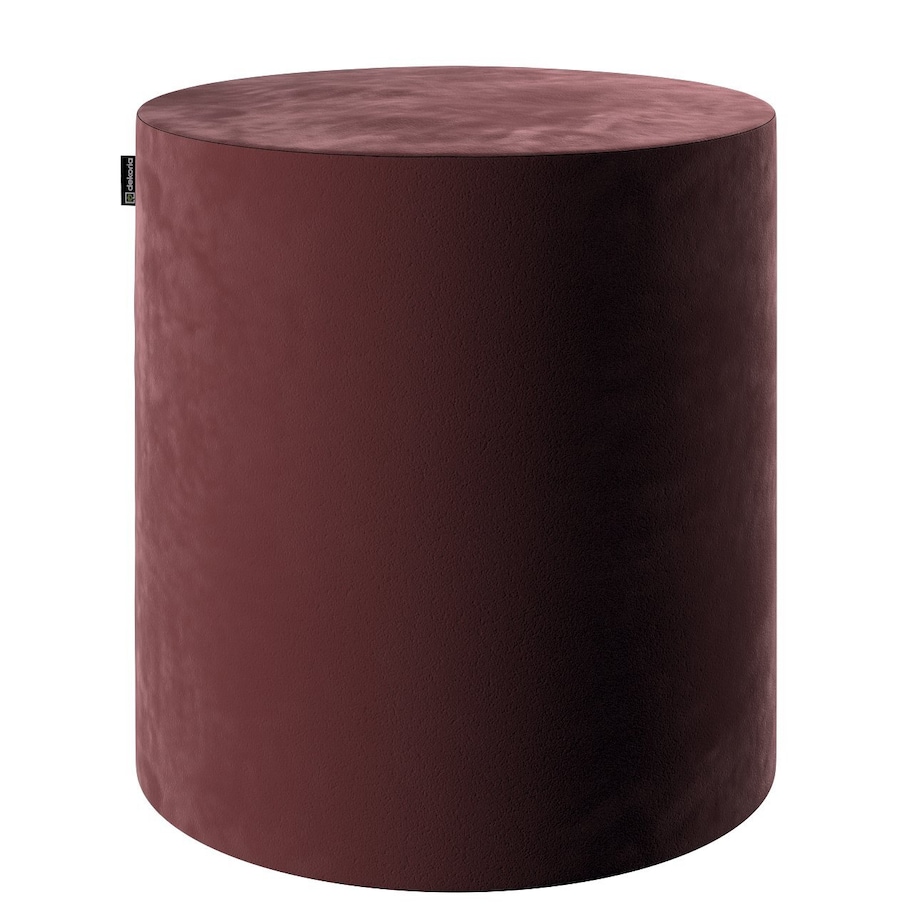 Puf Barrel, bordowy, ø40, wys. 40 cm, Velvet