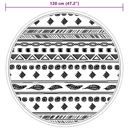 vidaXL Dywan na zewnątrz, ARAKIL szary, Ø120 cm, PP
