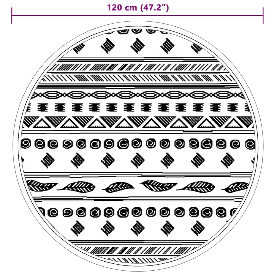 vidaXL Dywan na zewnątrz, ARAKIL szary, Ø120 cm, PP