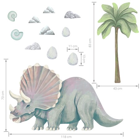 Naklejka Dinozaur Triceratops XXL