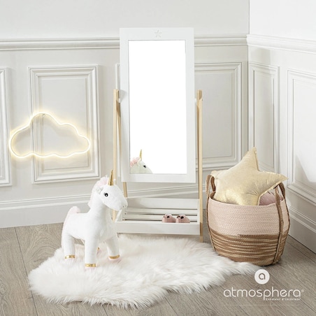 Lustro stojące do pokoju dziecięcego z półką, 102 x 46,5 cm