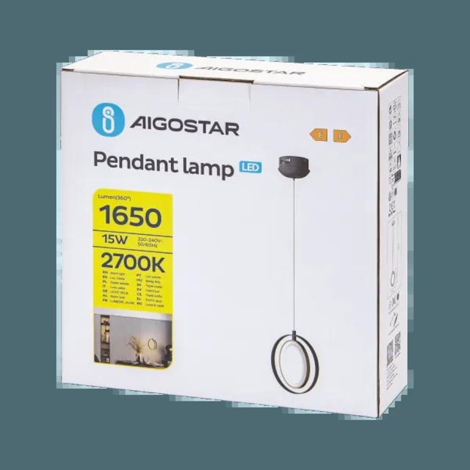 lampa wisząca 2700 k, auminium i silikon 120