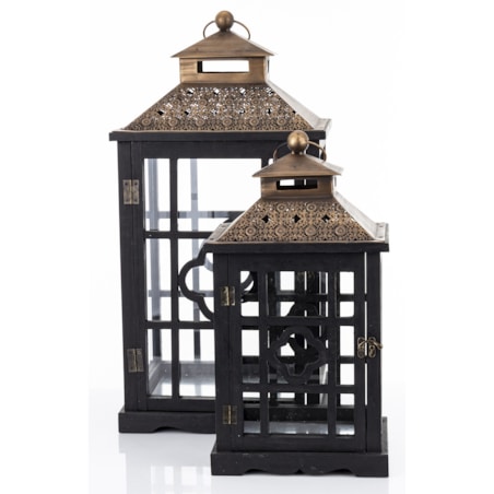 Lampiony dekoracyjne 2 szt. 66/50x31/24x26/19 cm AIDYN