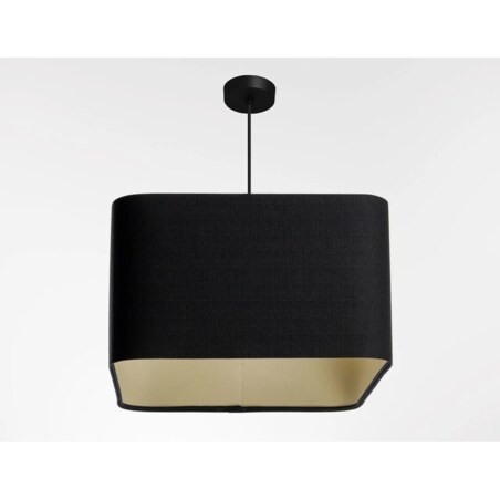 Lampa wisząca KWADRO LEN 005-40w30 czarna/beżowa