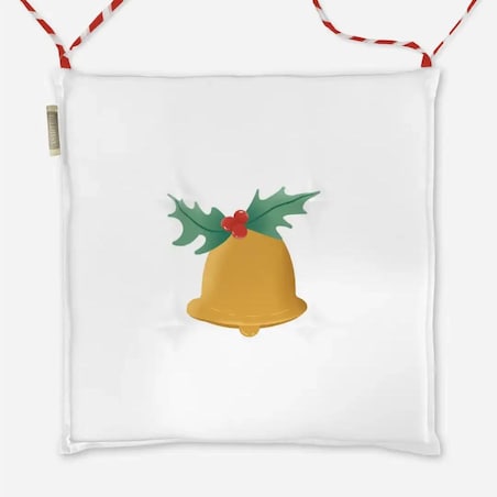 Poduszka świąteczna na krzesło - Minimalistyczny dzwonek