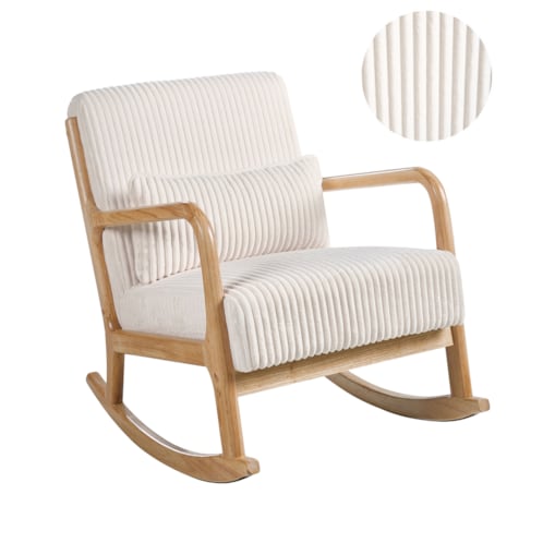 Fotel bujany SORSELE Sztruks Biały