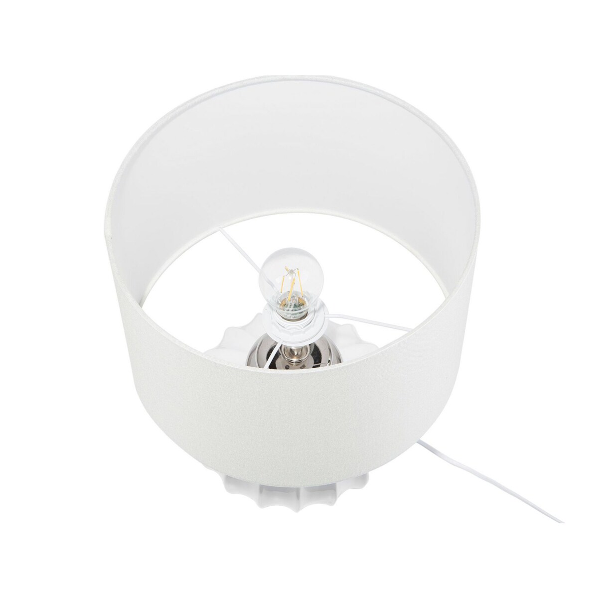 Lampa stołowa ceramiczna biała NERIS