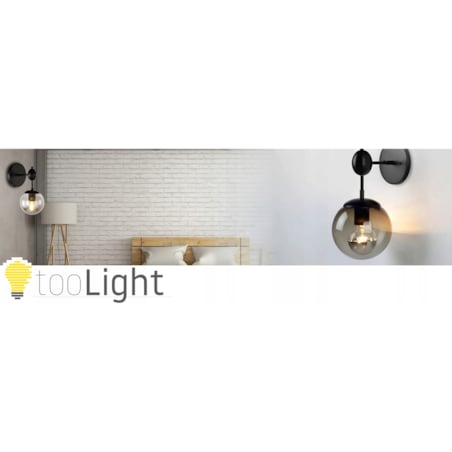 Lampa Ścienna Kinkiet Szklana Kula Black Vintage