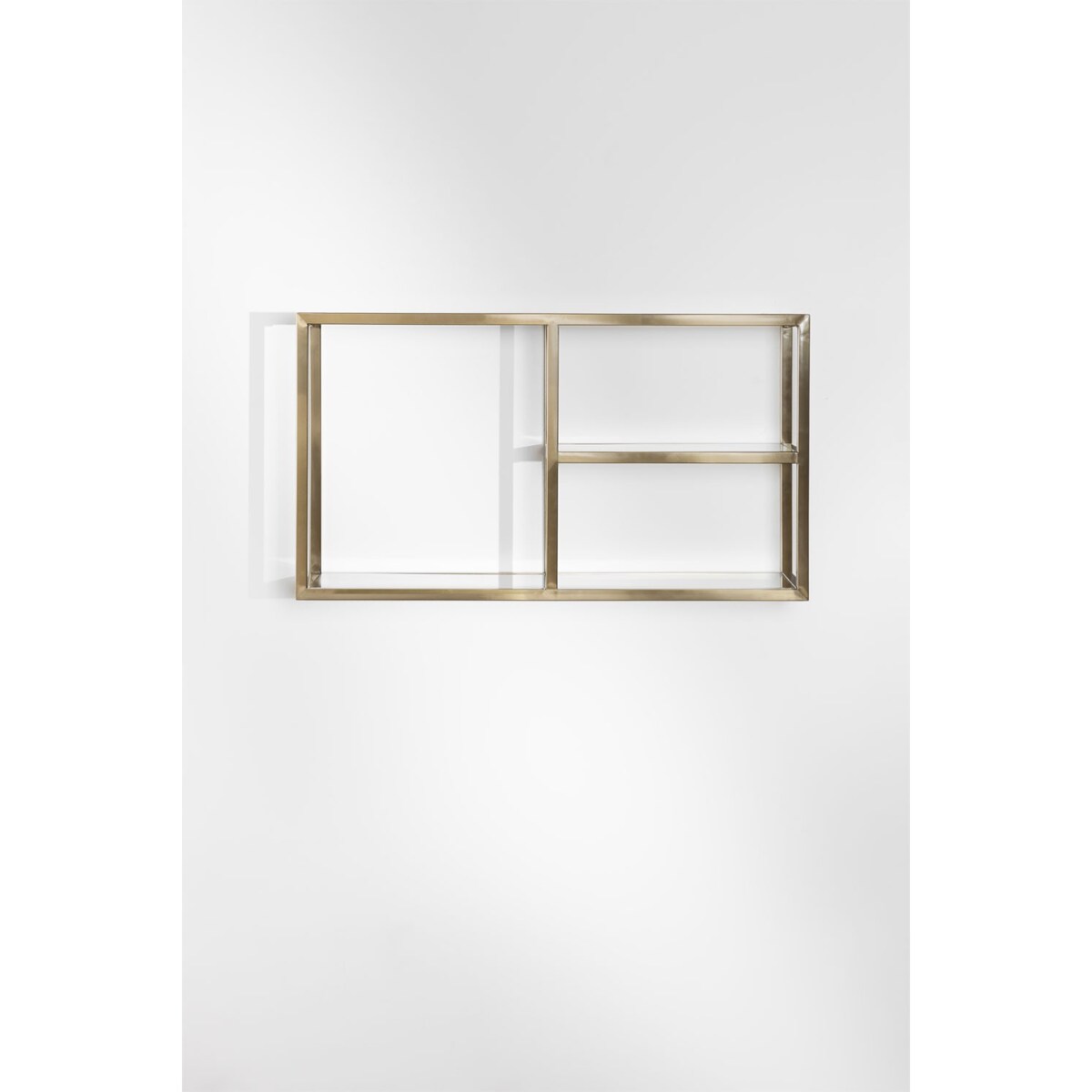 Półka wisząca, szklane półki, matowe złoto 90 cm Daiana