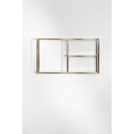 Półka wisząca, szklane półki, matowe złoto 90 cm Daiana