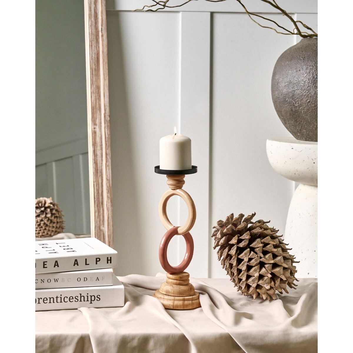 Świecznik WATERFORD Drewno sosnowe 29 cm Kolorowy