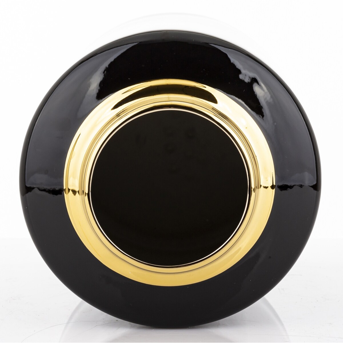 Walcowaty pojemnik ze złotą zakrętką 31x18,5x18,5 cm czarny