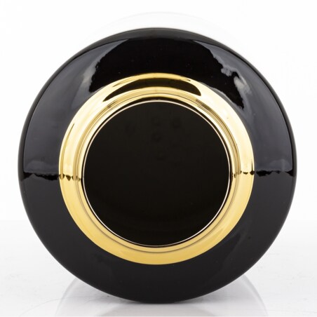 Walcowaty pojemnik ze złotą zakrętką 31x18,5x18,5 cm czarny