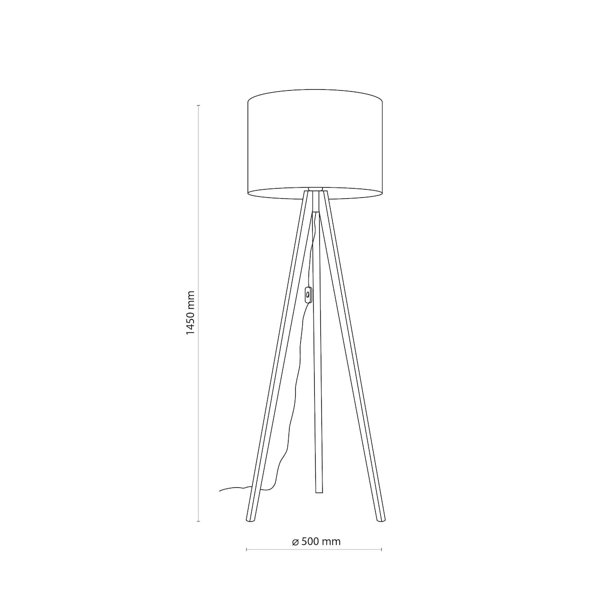 Lampa podłogowa TK Lighting GRAND SOSNA 16008 E27 145 cm, sosna i czerń, klosz 50 cm