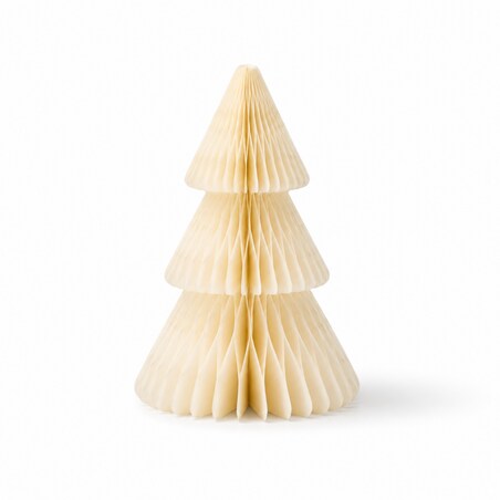 Papierowa dekoracja choinka Bożonarodzeniowa składana, kremowa 30cm WOZ68