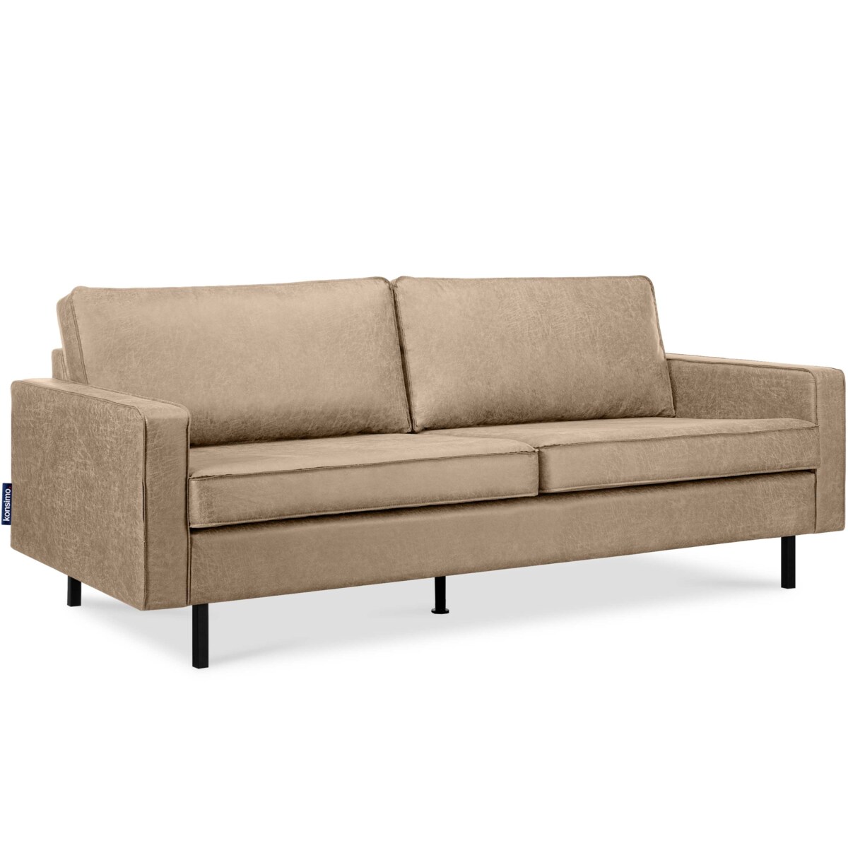 KONSIMO INVIA Sofa w stylu loftowym, 3-osobowa, kolor beżowy