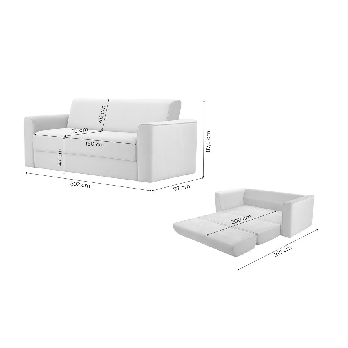 Rozkładana sofa trzyosobowa Jules-Velluto 19