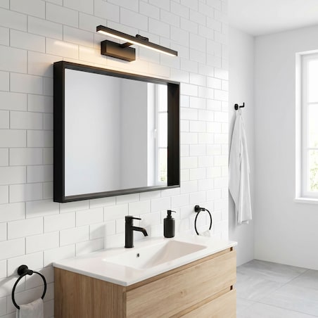 Kinkiet App1866-1W 40Cm Led Czarny, Aluminium, Tworzywo Sztuczne