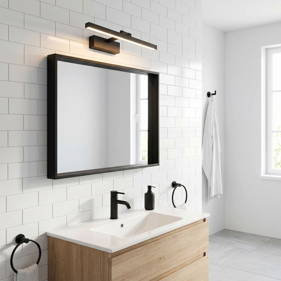 Kinkiet App1866-1W 40Cm Led Czarny, Aluminium, Tworzywo Sztuczne