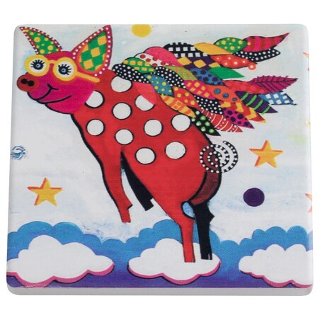 Podkładka pod kubek Smile Style Pigasus, biała z nadrukiem