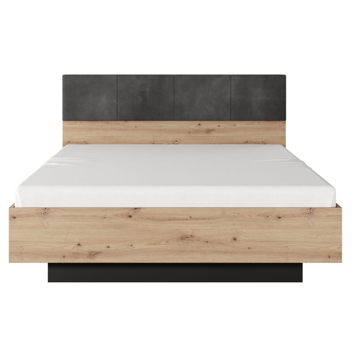 Łóżko sypialniane 160 ALLI z pojemnikiem na pościel i zagłówkiem