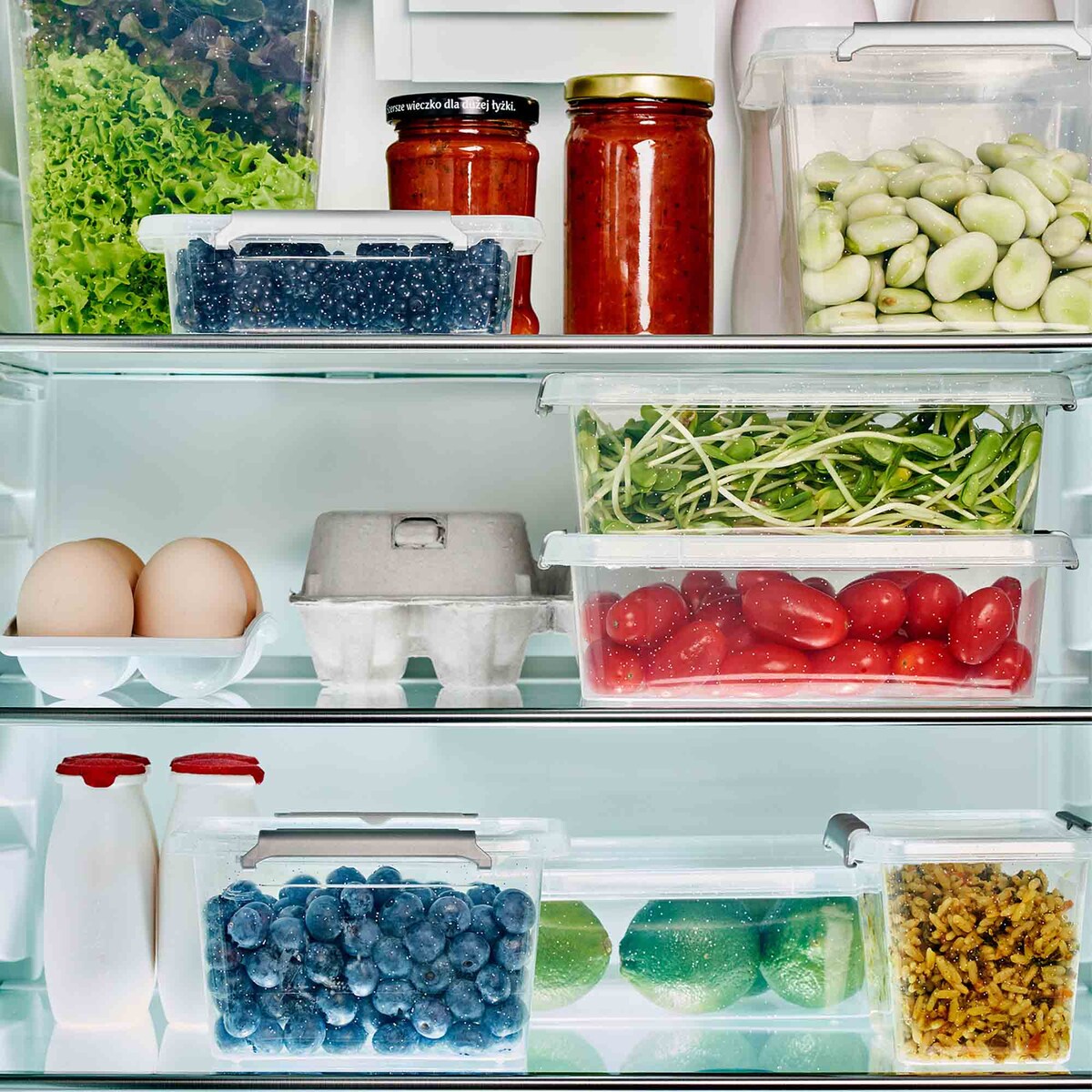 Pojemnik Plastikowy Pudełko Z Pokrywą Na Żywność Antybakteryjne 2X 0,65L