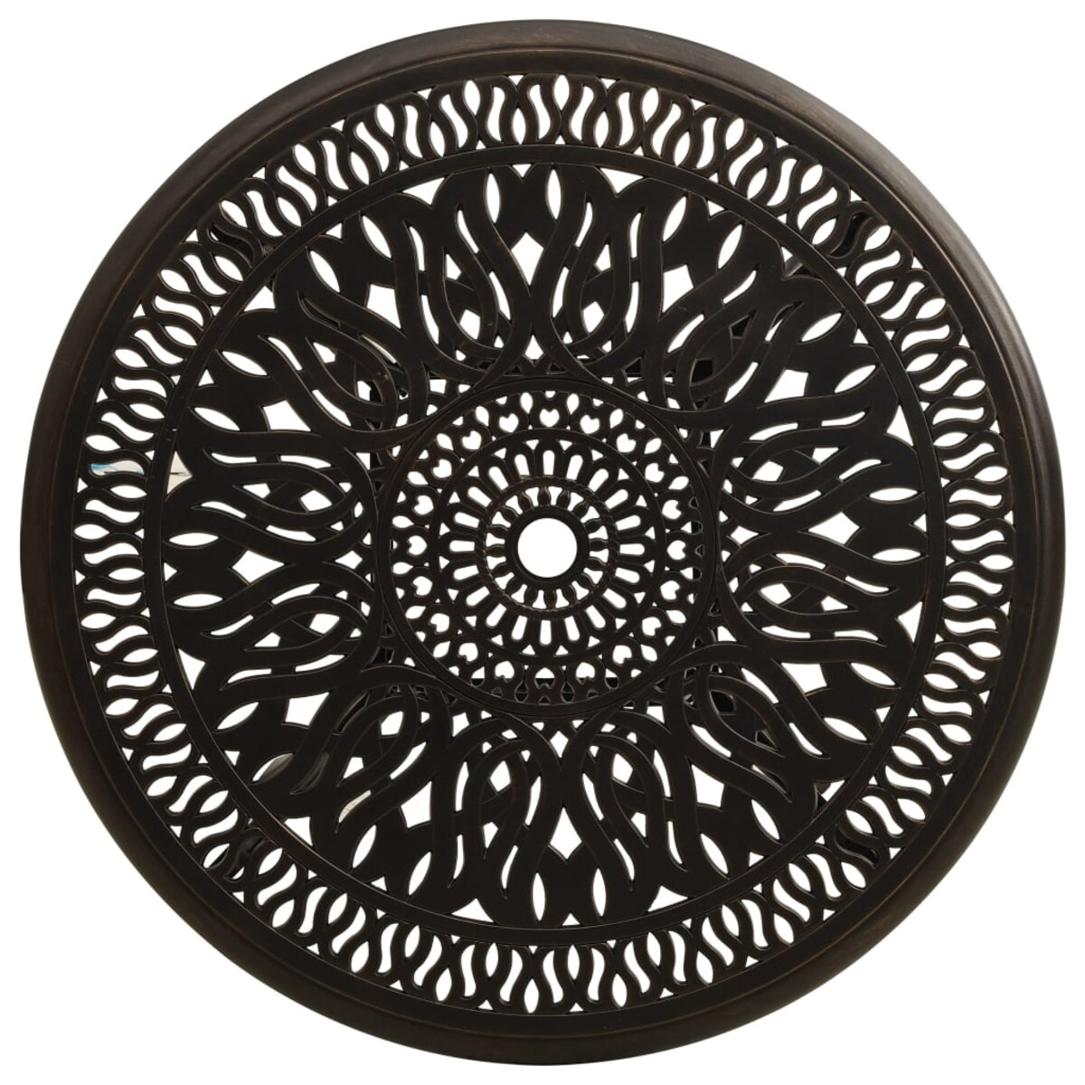 vidaXL Stół ogrodowy, brązowy, 90x90x74 cm, odlewane aluminium