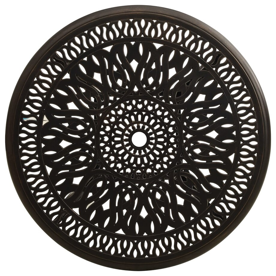 vidaXL Stół ogrodowy, brązowy, 90x90x74 cm, odlewane aluminium