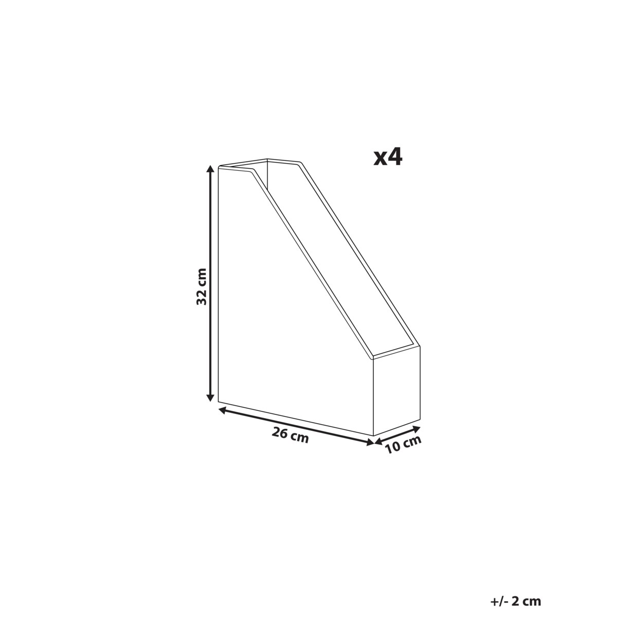 Zestaw 4 pojemników na dokumenty ekoskóra czerwony SUMER