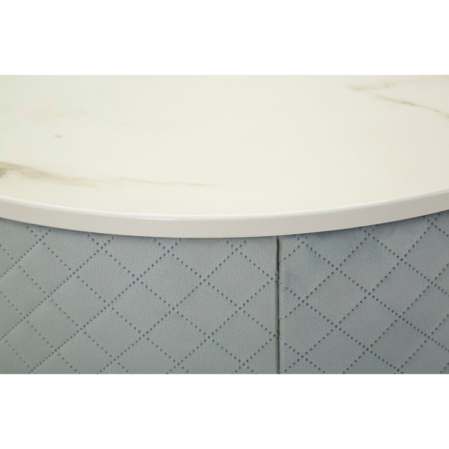 Toaletka z taboretem Nightstand Dressing Vellit, zestaw 2 szt., zestaw do makijażu, styl glamour, Mauro Ferretti