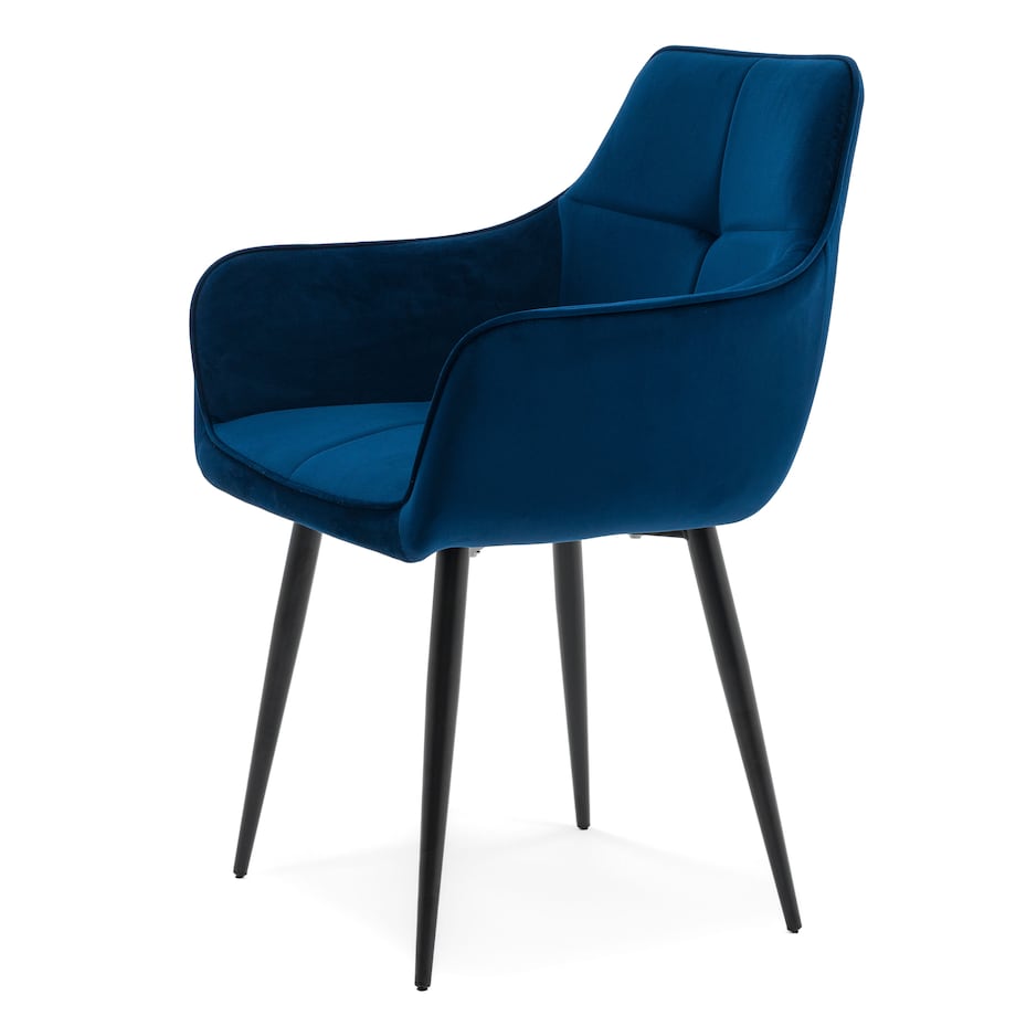 Krzesło tapicerowane welurowe QUATTRO velvet granatowy