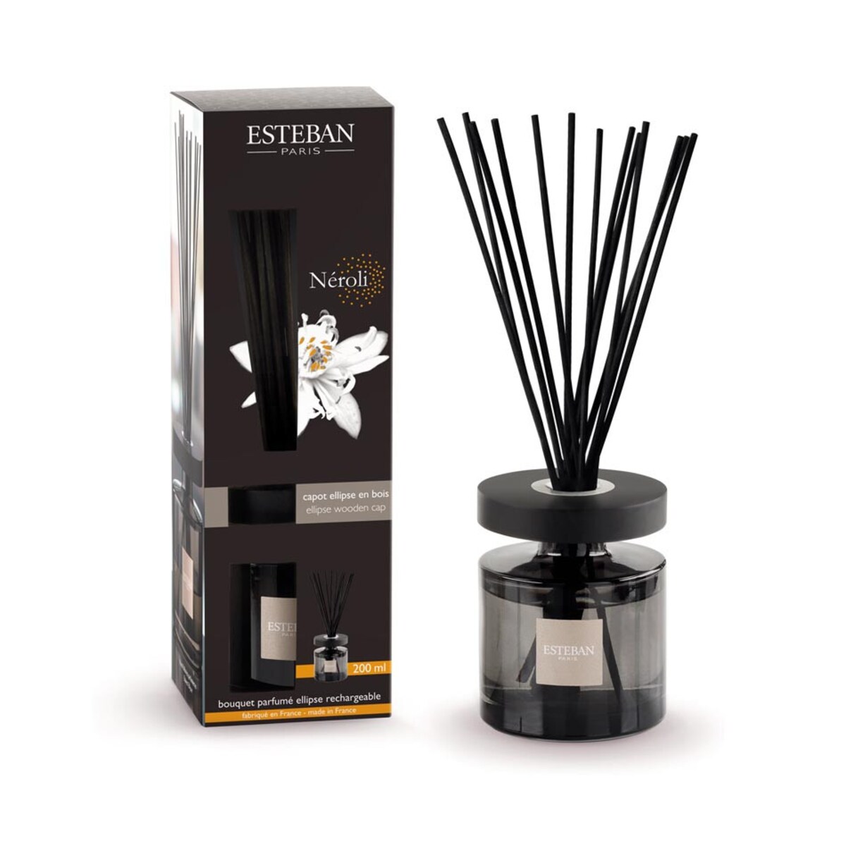 Dyfuzor zapachowy z patyczkami Neroli, 200 ml, Esteban