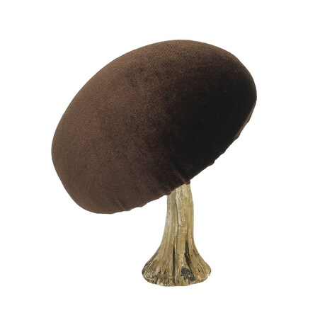 Dekoracja Velvet Mushroom 12 cm brown, 11x12 cm